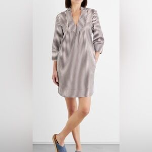 Iris and Ink Striped V-Neck Dress